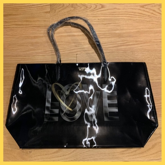 Victoria Secret 3D Love Black Tote - Picture 3 of 8
